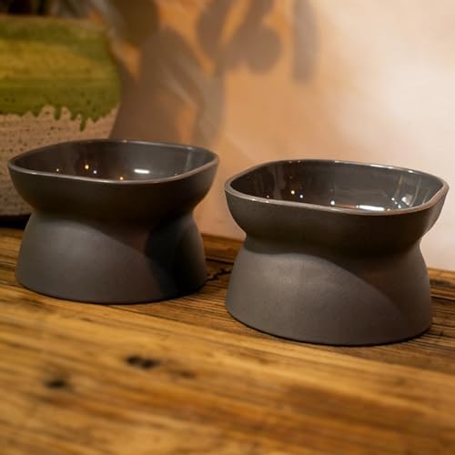 Cat Food Bowl,Cat Bowls for Indoor Cats,1 Count Grey Double-Sided Available - Image 7