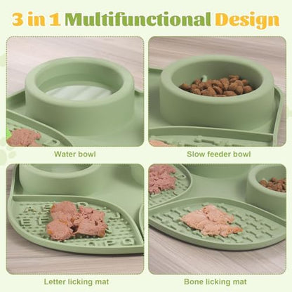 Silicone Lick Mat for Dogs with Suction Cups, Slow Feeder Dog Bowls & Dog Lick Mat for Anxiety Relief, Snuffle Mat for Dogs, Dog Food Bowl & Cat Food Bowl, Slow Feeder Cat Bowl for Wet & Dry Treats - Image 3