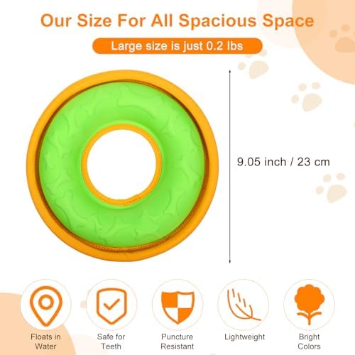 3 Pcs Pet Flying Discs - 9.05 Inch, Interactive Flyer Toys, Feedable Lightweight Catch and Fetch Toys for Small Medium Large Dogs, Floats in Water & Safe on Teeth - Image 2
