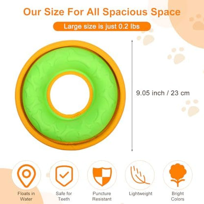 3 Pcs Pet Flying Discs - 9.05 Inch, Interactive Flyer Toys, Feedable Lightweight Catch and Fetch Toys for Small Medium Large Dogs, Floats in Water & Safe on Teeth - Image 2