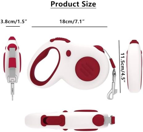 Retractable Dog Leash 16Ft/5M for Small Medium Dog 50lbs (Red) - Image 3