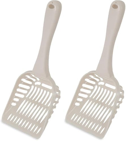 Petmate Litter Scoop for Cats, Jumbo Size, Bleached Linen, (Pack of 2) by Petmate