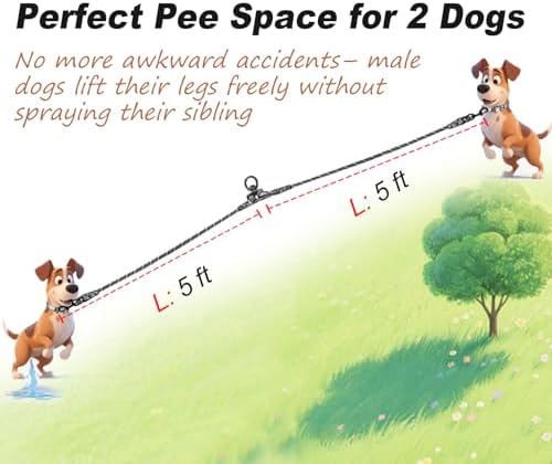 5 FT Double Dog Leash Coupler, Extension Rope for Two Dogs Walking - Image 3
