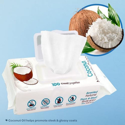Best Pet Supplies Cleaning Dog Wipes - Moisturizing Coconut 100 Count - Image 2
