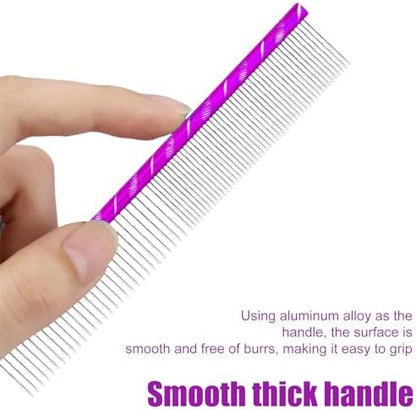 Fearless Alpaca Metal Pet Comb for Grooming Cats and Dogs (Purple) - Purple, Blue, Red, and Gold Colors Available - 8 Inch Length - Rounded Spine - Great Tool for Mats and Shedding - Image 7