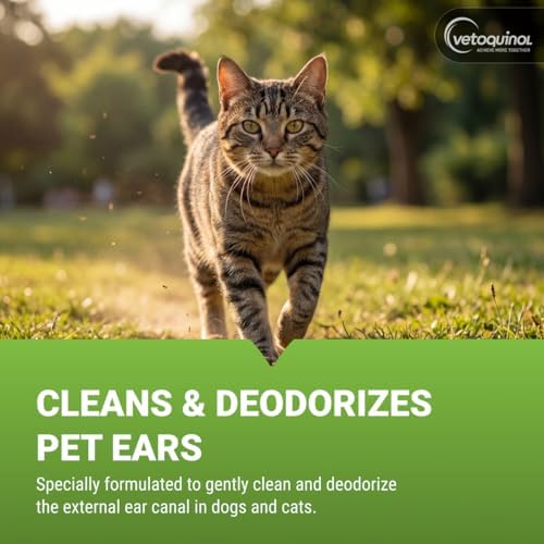 Vetoquinol Ear Cleansing Solution - Gentle Cleaner to Remove Dirt & Debris - Easy-to-Use Drops for Cats & Dogs - Support Clean and Fresh-Smelling Ears - Ideal for Routine Pet Hygiene - 8 Ounces - Image 2