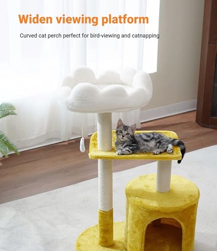 Happi N Pets 33" Cloud Cat Tree Tower, Cozy Bed & Large Condo for All Cats - Image 7