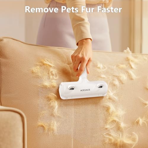 ACE2ACE Pet Hair Remover, Reusable Lint Roller for Cat and Dog Hair, White - Image 2