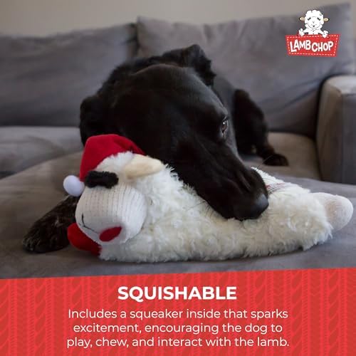 Multipet Lamb Chop Dog Plush Toy w/Easter Bunny Ears - Squeaky Toy for All Dogs - Extra Soft Plush - Stuffed Animal for Cuddling & Playing (6”, Cream/Pink) - Image 4