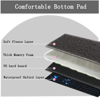 Pet Car Seat, Sturdy Reinforced Structure, Shortened Leash with Metal Snap Hook, Loops for Seat Belt, Waterproof Thick Soft Fleece Pad, Ideal for Puppy and Small Pets