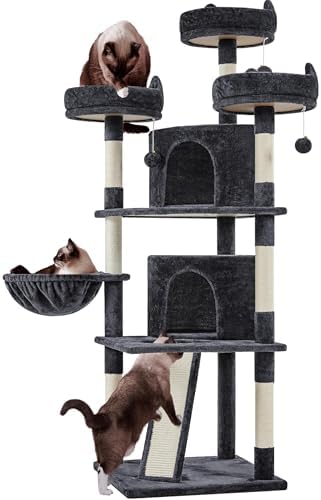 Yaheetech 69in Large Cat Tree Tower, 2 Condos, Sisal Posts & Cat-Ear Perch by Yaheetech