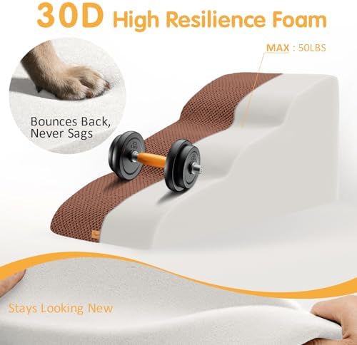 Topmart High Density Extended Foam Dog Ramp&Steps 3 Tiers,15.7" High - Image 3
