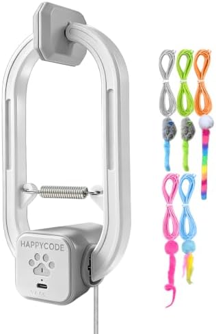 Interactive cat toy, Electric cat teaser, Door clip, 2 Motion modes,Gray by HAPPYCODE
