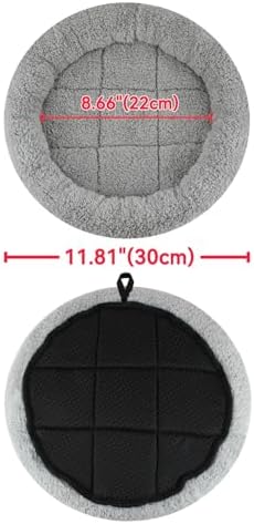 Enjoying Small Cat Bed Mat, 11.81" Round, Self Warming Cat Mat with Pillow Around, Dog Kitty Curling Sleep Cushion, Soft Kitten Pad for Carrier/Crate, Rabbit Warm Bed, Antiskid Bottom, Small - Image 4
