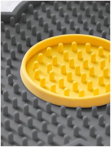 QWINEE Lick Mat for Dogs Cats Flower Shaped Pet Slow Feeder Dog Cat Puppy Bowl Lick Pad for Dog Fun Alternative to Slow Down Eat for Small Medium Large Dogs Grey One-Size - Image 3