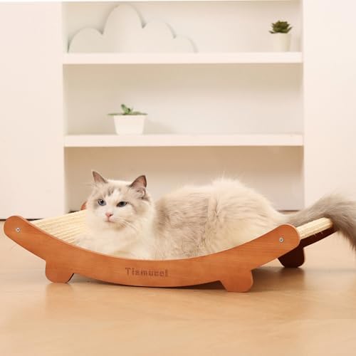 Sisal Cat Scratcher Bed, Beech Wood Cats Hammock,Cat Scratch Pad Indoor cat Toy,Durable Cat Scratching Post, Furniture Protector for Cats' Clawing and Play - Image 2