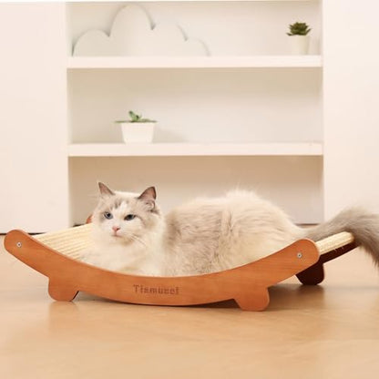 Sisal Cat Scratcher Bed, Beech Wood Cats Hammock,Cat Scratch Pad Indoor cat Toy,Durable Cat Scratching Post, Furniture Protector for Cats' Clawing and Play - Image 2