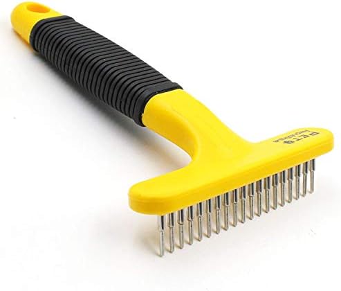 Pet Republique Dog Dematting Comb Rake – Undercoat Mat Brush - Knot out for Dogs, Cats, Rabbits, Any Long Haired Breed Pets - Undercoat Rake Design by Pet+Republique