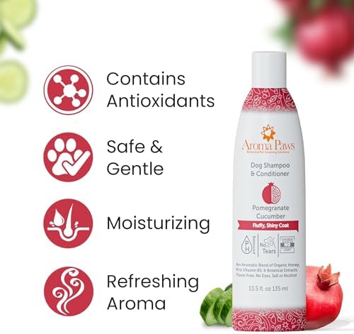 Dog Shampoo and Conditioner - Aromatic Tearless Shampoo for Cleansing, Grooming, and Conditioning - Moisturizing Anti Itch Shampoo for Dogs and Puppies - Pomegranate Cucumber 13.5 oz - Image 6