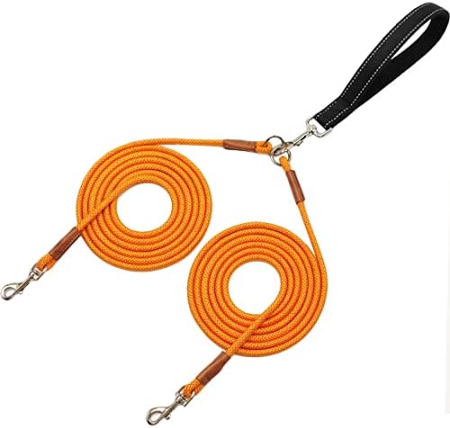 8 FT Double Dog Leash, 1/4" Rope Dual Lead, 2 Way Dog Leash by JDIDNEID