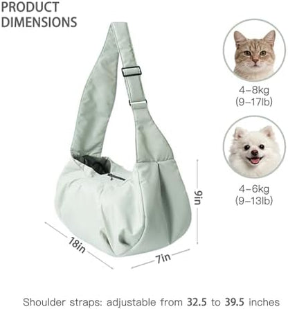 Dog Carrier Sling, Puppy Carrying Backpack Pet Purse with Storage Pockets, Multiple Safety Features Dogs and Cats Harness, Adjustable Shoulder Strap, Suitable for Under 17 lbs (Gray) - Image 4