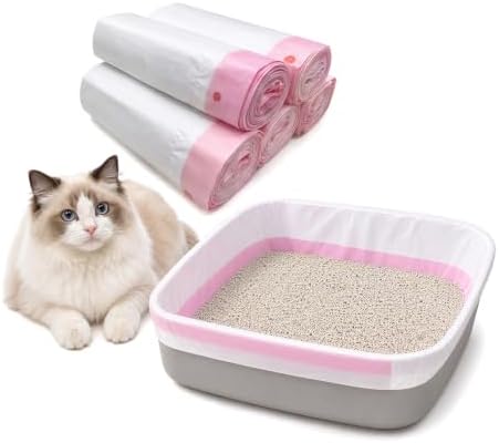 28-Pack Large Litter Box Liners - Extra Thick Leak-Proof Litter Pan Liners, 37" x 16"Heavy-Duty Drawstring Litter Liners, for Standard & Oversized Litter Pans by AED