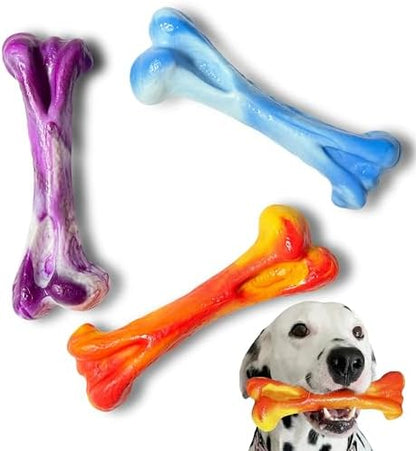 3 Pack Dog Chew Toys for Aggressive Chewers, Tough Bone by Trazoro