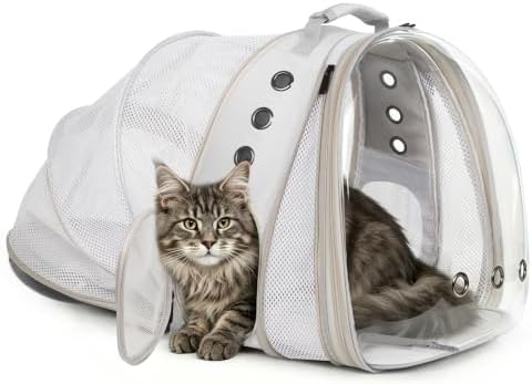 Dual Expandable Cat Backpack Carrier, Fit up to 20 lbs, Expandable Pet Carrier Backpack for Large Fat Cat and Small Puppy by halinfer