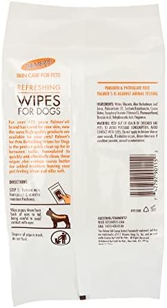 Palmers for Pets Cocoa Butter Refreshing Wipes for Dogs, 100 Count - Image 6