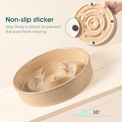 vancasso Ceramic Slow Feeder Dog Bowl, 1.5 Cup Puzzle Dish for Medium Breed - Image 6