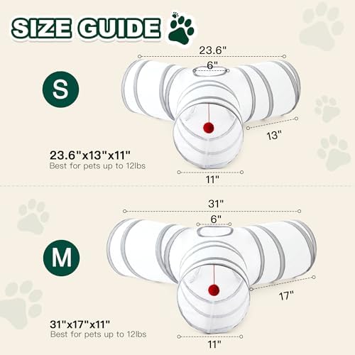 Love's cabin Cat Tunnel for Indoor Cats, 3-Way Collapsible Play Tunnel - Image 2