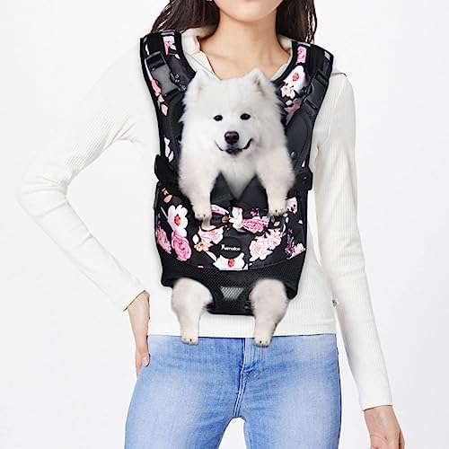 Petmolico Dog Carrier Backpack, Adjustbale Dog Front Backpack Legs Out Puppy Backpack for Small Medium Dogs Travelling Hiking Shopping, Peony Medium - Image 6