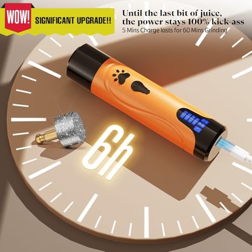 YABIFE Dog Nail Grinder, Dog Nail Trimmers and Clippers Kit, Super Quiet, Rechargeable, for Small Large Dogs Cats Toenail Claw Grooming,3 Speeds - Image 2