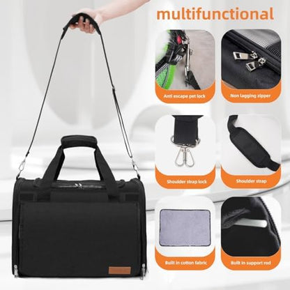 TWDEPART Cat Carrier Backpack - Multifunctional, Firm & Foldable with Roll-Up Shade, Breathable Design Includes Collapsible Bowl & Cushion (Black) - Image 7