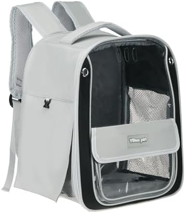 Pet Backpack Carrier, Portable and Ventilated, Oxford Cloth, Dogs Cats and Small Animals Travel Bag 13", (Gray, 1 Pcs), Intended for Hiking/Camping/Traveling by Unknown