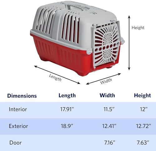 Midwest Homes Spree Travel Carrier, Small, Red - Dog & Cat Crate - Image 2