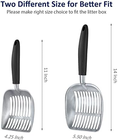 WePet Cat Litter Scoop, Aluminum Alloy Sifter, Kitty Metal Scooper, Deep Shovel, Long Handle, Poop Sifting, Kitten Pooper Lifter, Durable, Heavy Duty, for Litter Box - Image 3