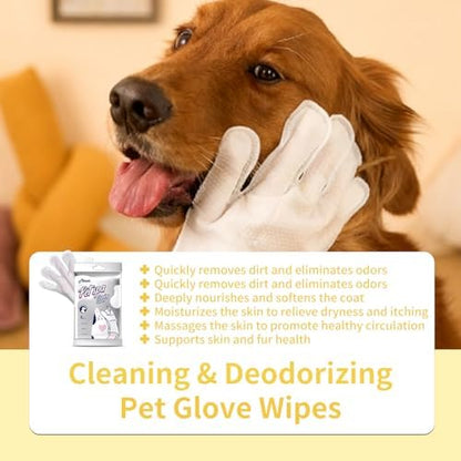 MIOSSZI Pet Gloves Wipes for Dogs & Cats, No-Rinse Grooming, Unscented - Image 6
