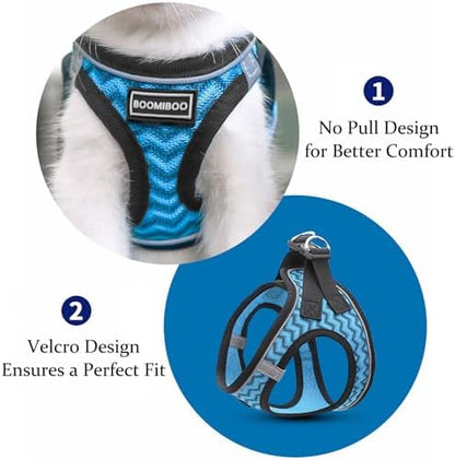 Dog Harness with Leash Set, Step-in Adjustable Puppy Vest, Pink Green S - Image 3