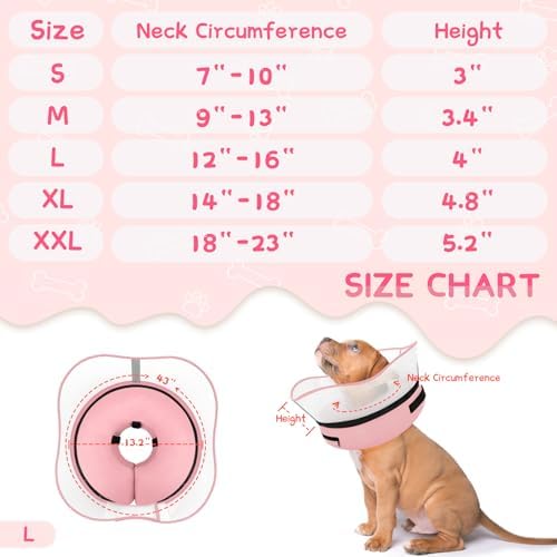 Supet Raised Inflatable Dog Cone Collar to Stop Licking, Soft Dog Cone Alternative After Surgery, Pet Neck Donut Collar for Small Medium Large Dogs - Image 6