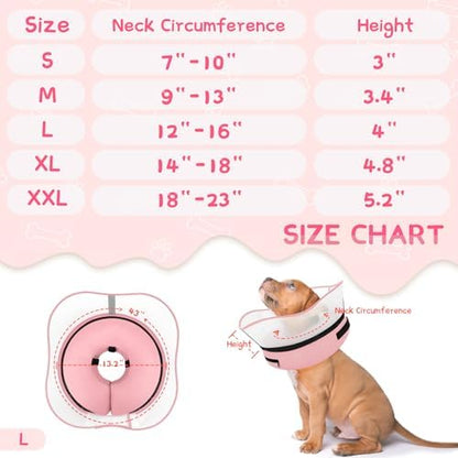 Supet Raised Inflatable Dog Cone Collar to Stop Licking, Soft Dog Cone Alternative After Surgery, Pet Neck Donut Collar for Small Medium Large Dogs - Image 6
