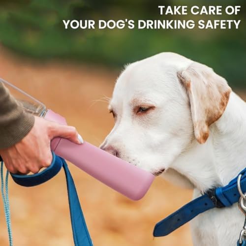 Portable Dog Water Bottle for Walking – 19oz / 12oz Foldable Pet Water Dispenser for Puppies, Medium & Large Dogs – Leak Proof Travel Water Bowl for Small Animals Dog Accessories(19OZ Pink) - Image 7