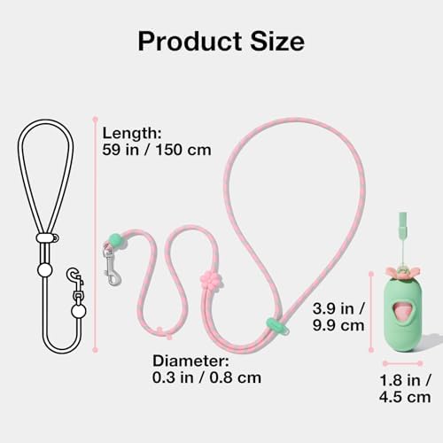 VETRESKA Crossbody Hands Free Dog Leash, 5FT Adjustable Leash (Flora) - Image 7