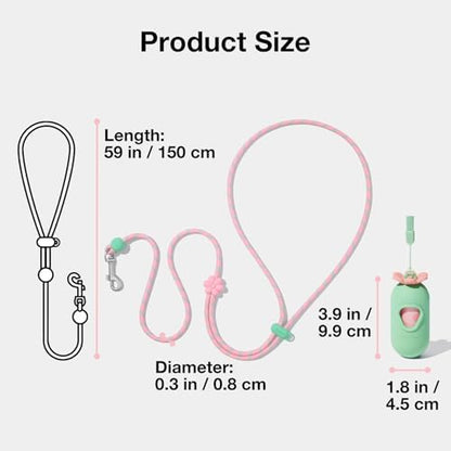 VETRESKA Crossbody Hands Free Dog Leash, 5FT Adjustable Leash (Flora) - Image 7