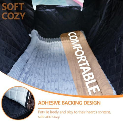 Dog Car Seat Cover 2 Piece Seat Waterproof Hammock and Light Grey Cover - Image 5