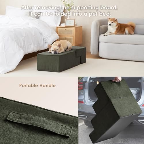 EHEYCIGA Dog Stairs for Bed 18" H, 4-Step Extra Wide Dog Steps - Image 5