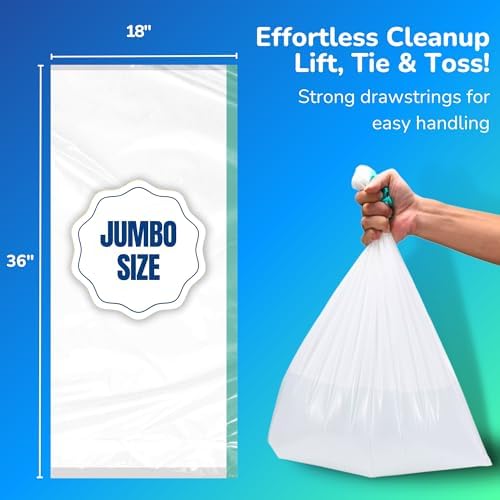 Pet N Pet Cat Litter Box Liners, 14 Count, Drawstring Bags Jumbo 36x18 Fit - Image 4