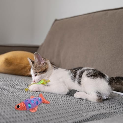 Andiker Cat Catnip Toys,Crinkle Catnip Fish with Rustling Shiny Crinkle Paper and Natural Catnip,Cat Interactive Toys for Indoor Cats for Promoting Digestion and Adjusting Emotion (Blue Fish) - Image 5