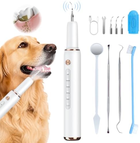 Dog Plaque Tartar Remover for Teeth - Dog Teeth Cleaning Kit, Electric Remover with LED Light, 5 Adjustable Modes, Safe Pet Tooth Cleaner, Dental Care Tool for Dogs by Unknown