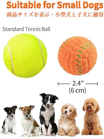 SCHITEC Squeaky Dog Balls, [4 Pack] Interactive Latex Rubber Squeak Dog Toys, 2.4'' Soft Bouncy Fetch Play Ball Toy for Small Dogs Puppies - Image 6